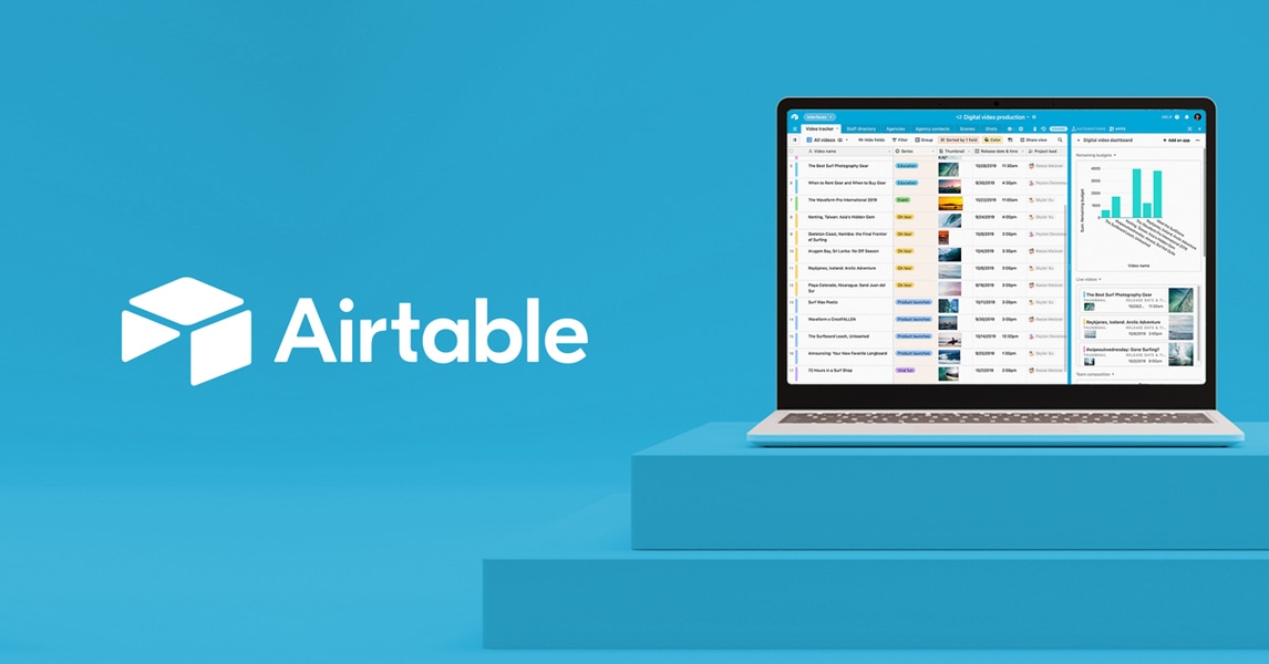 Base Airtable servant de backend no-code pour structurer les données d’un micro-SaaS