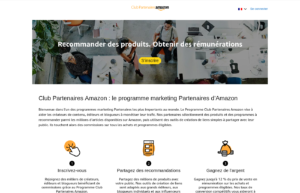 Page officielle Club Partenaires Amazon avec recommandation de produits et rémunérations d affiliation