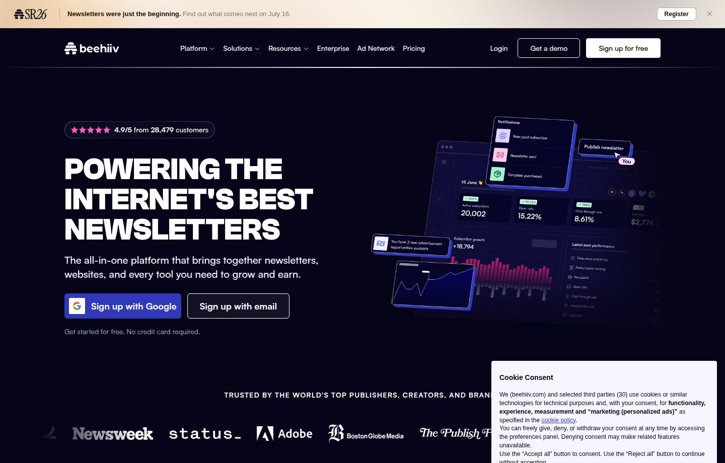Plateforme Beehiiv pour créer et monétiser une newsletter premium
