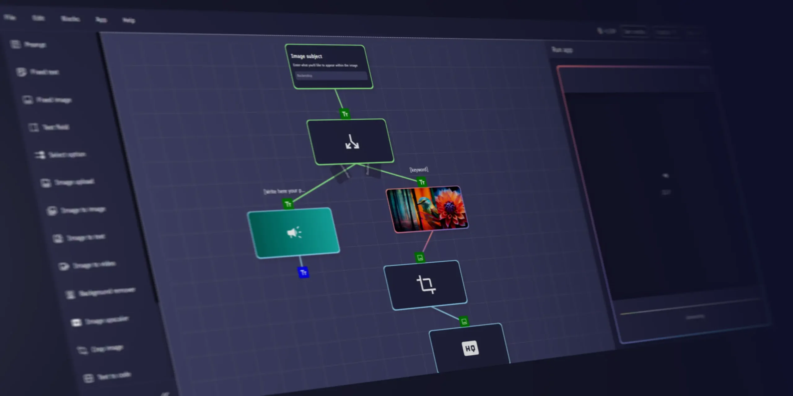 Interface PromptBase App Builder pour transformer des prompts en outil IA