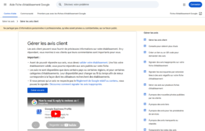 Aide Google Business Profile pour lire et répondre aux avis clients