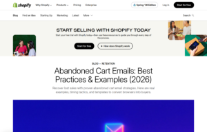 Shopify explique les emails de panier abandonné pour récupérer des ventes e-commerce