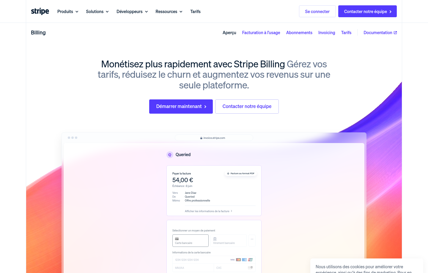 Stripe Billing pour gérer abonnements factures et paiements récurrents