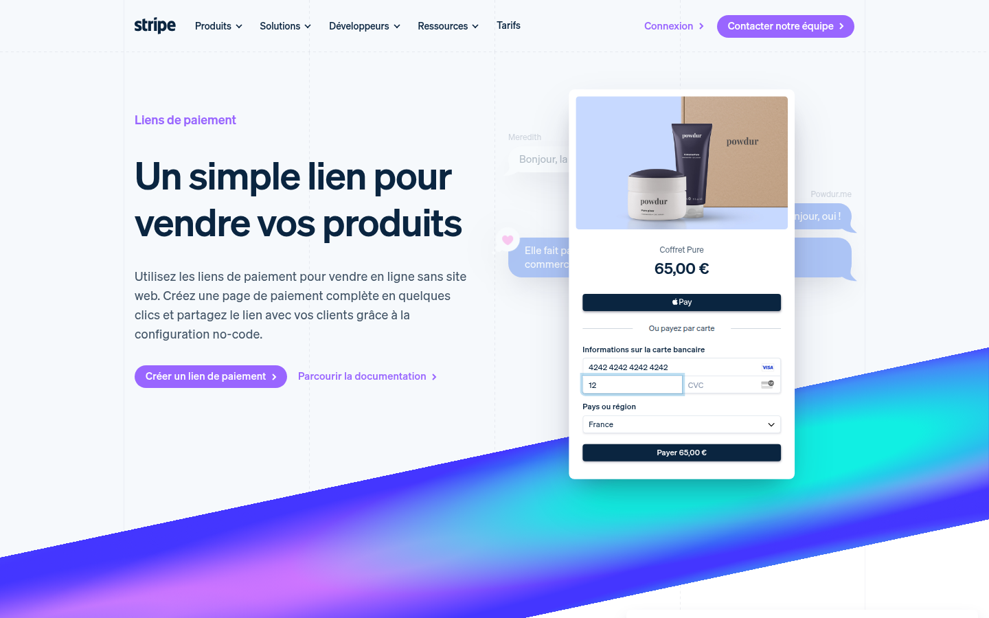 Stripe Payment Links pour vendre un calculateur Google Sheets packagé