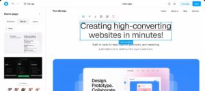 Interface Systeme.io pour créer une page de vente de mini-formation