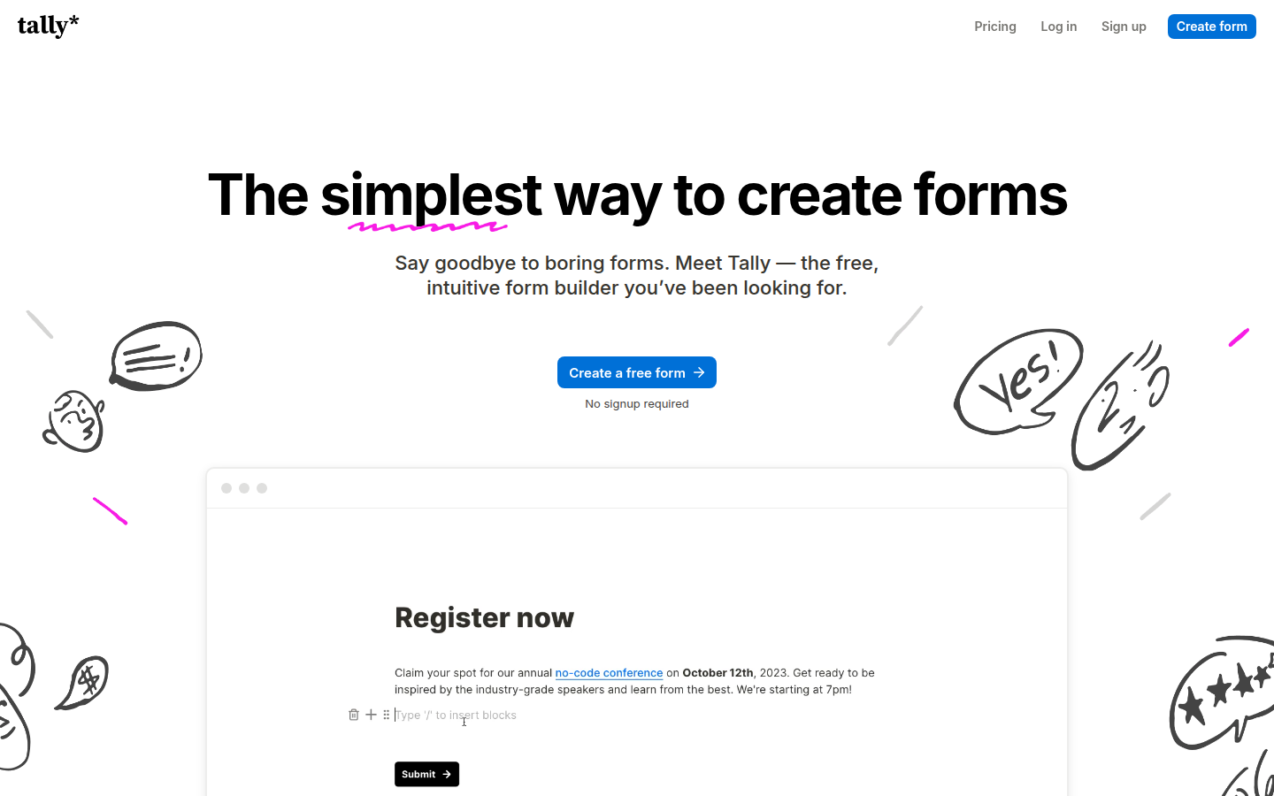 Tally pour collecter le brief client avant un calculateur Google Sheets