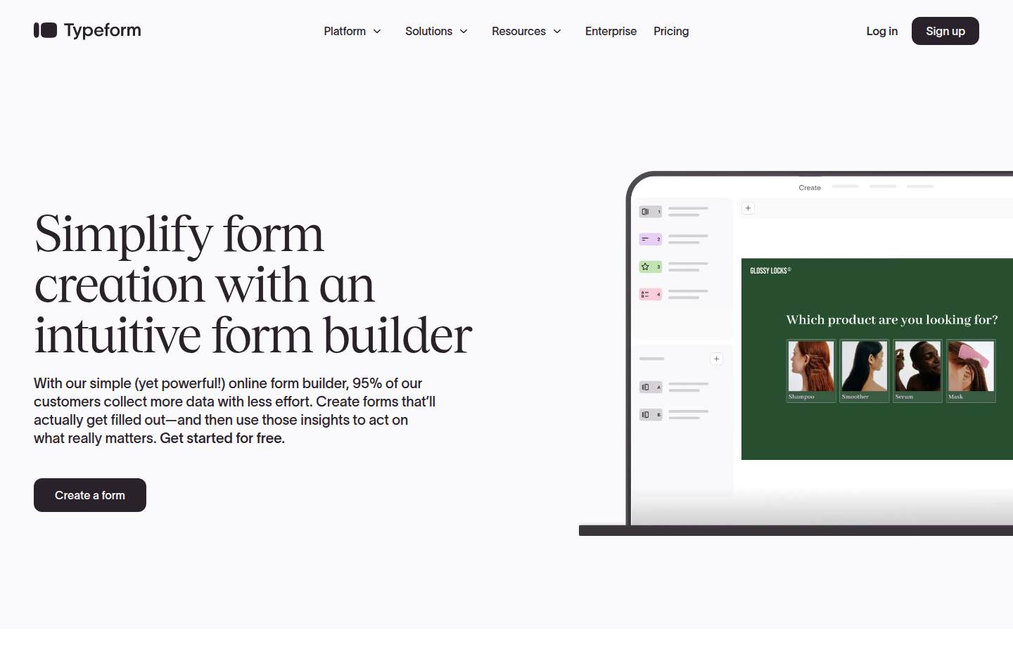 Typeform pour construire un formulaire de qualification prospect