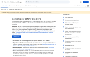 Google Business Profile gestion des avis et réponses clients pour commerce local