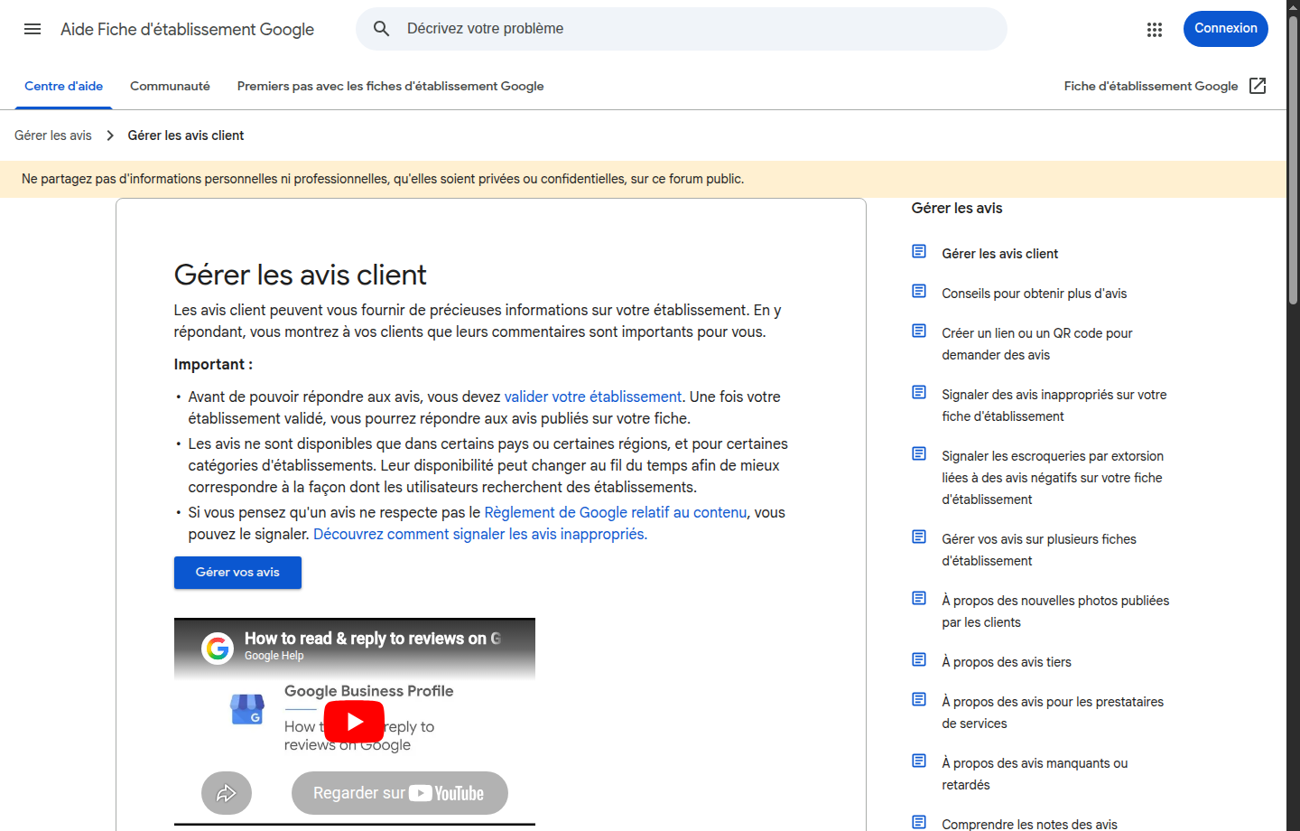 Google Business Profile aide pour gérer et répondre aux avis client