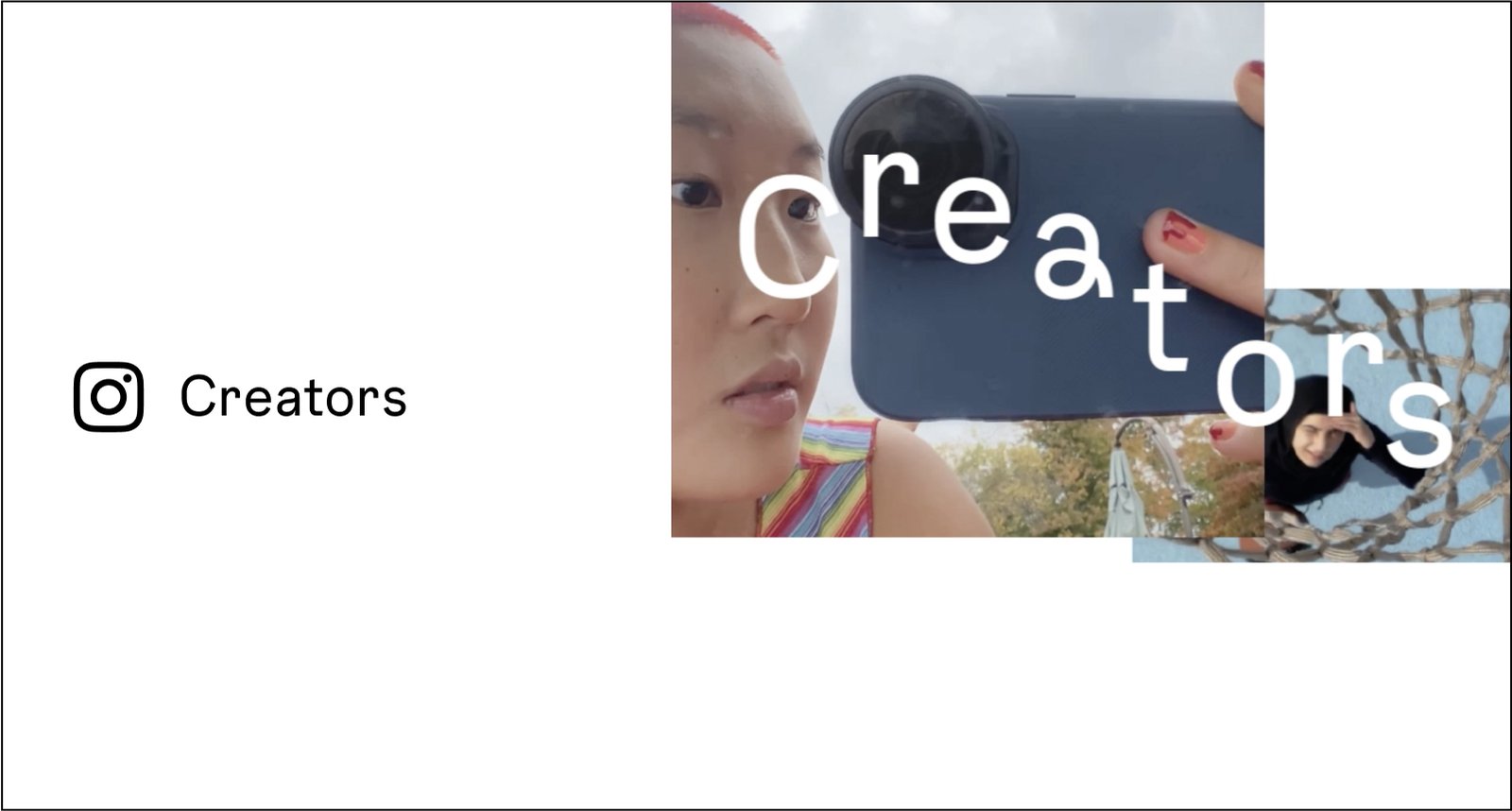 Visuel officiel Instagram Creators avec smartphone et créatrice, pour illustrer l’économie des créateurs et la monétisation Instagram