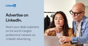 Visuel LinkedIn Ads montrant la publicité B2B et les formats sponsorisés qui expliquent comment LinkedIn gagne de l’argent