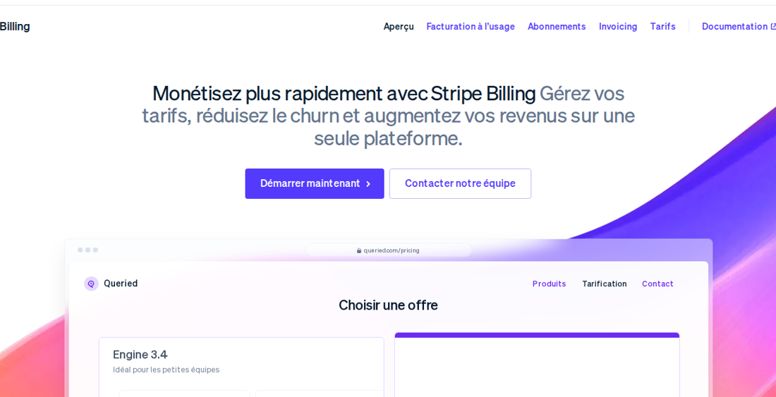 Stripe Billing pour suivre les abonnements, revenus récurrents et encaissements