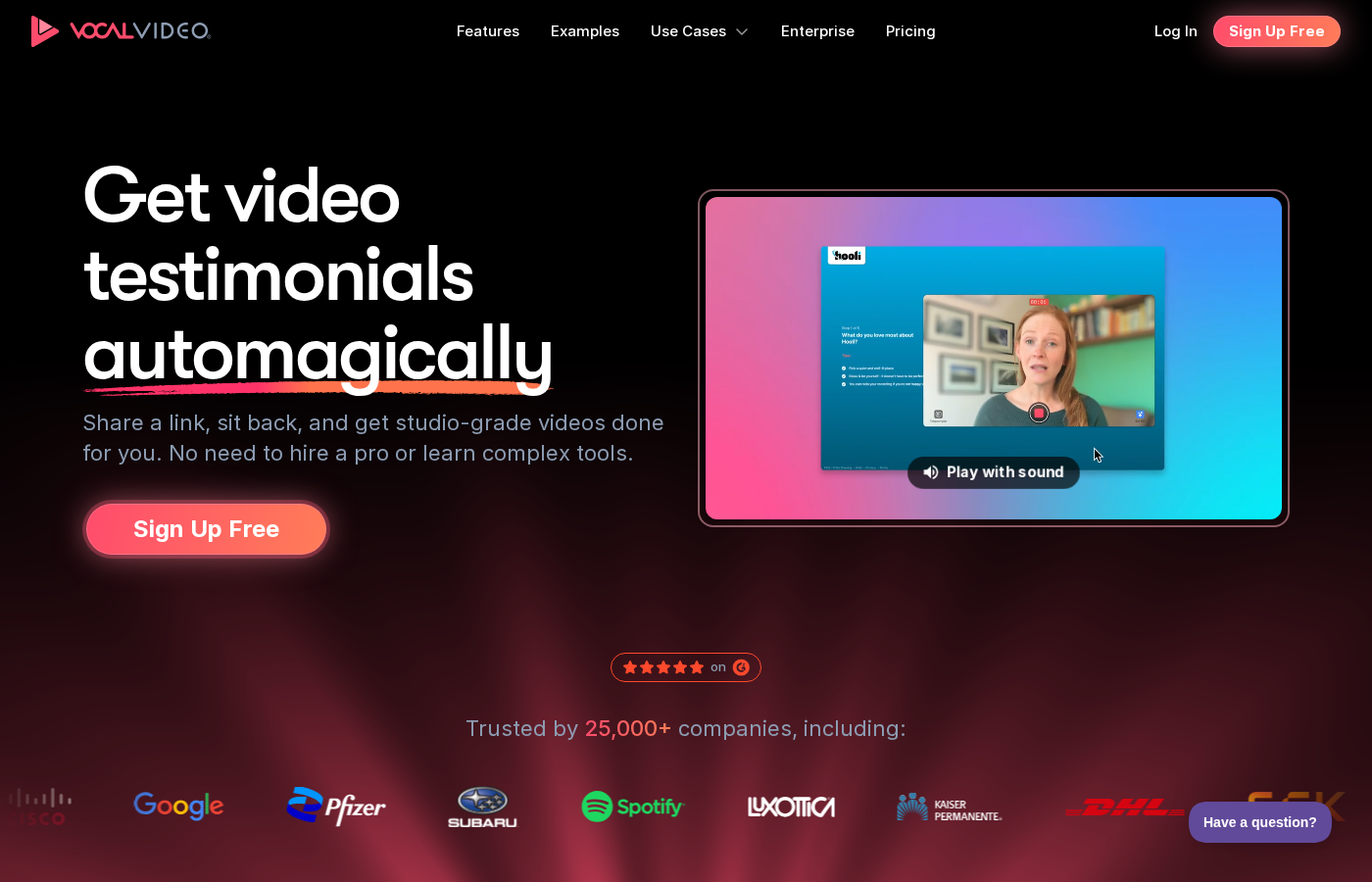 Vocal Video pour transformer des avis clients en vidéos publiables