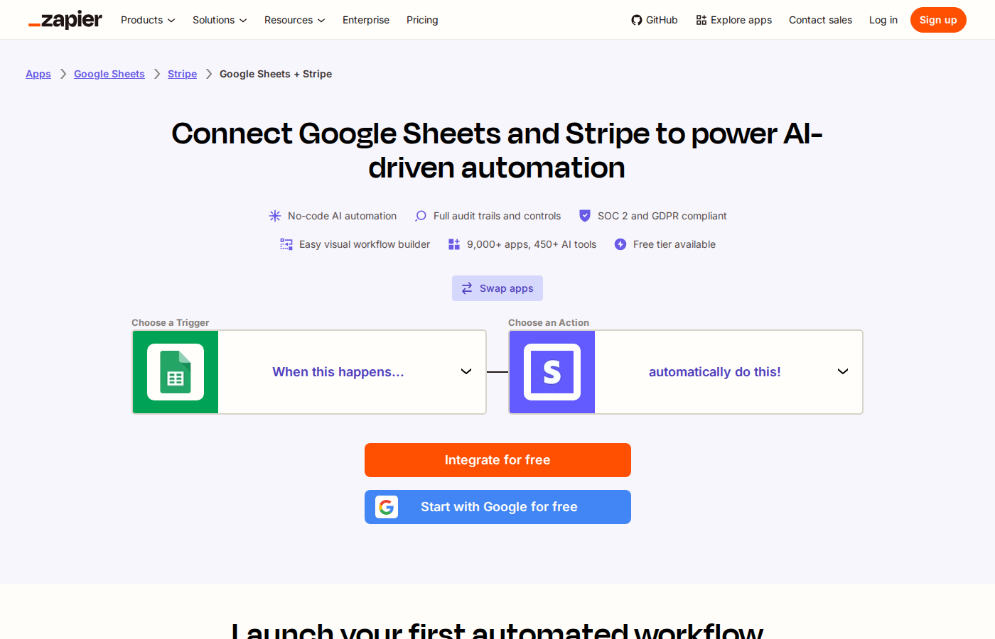Zapier connecte Google Sheets et Stripe pour automatiser le suivi des paiements