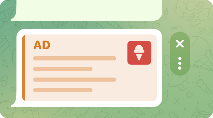 Interface officielle Telegram Ads illustrant les publicités sponsorisées dans les canaux Telegram